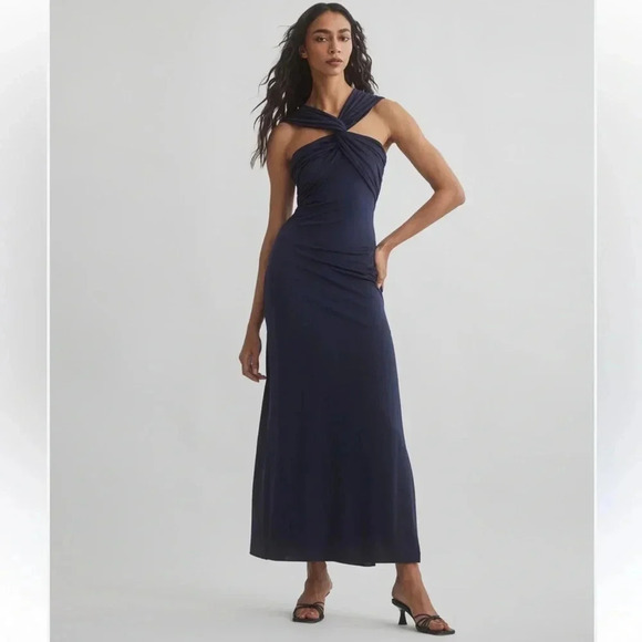 Tadashi Collection Maxi dark blue Sweetheart Gown dress size small